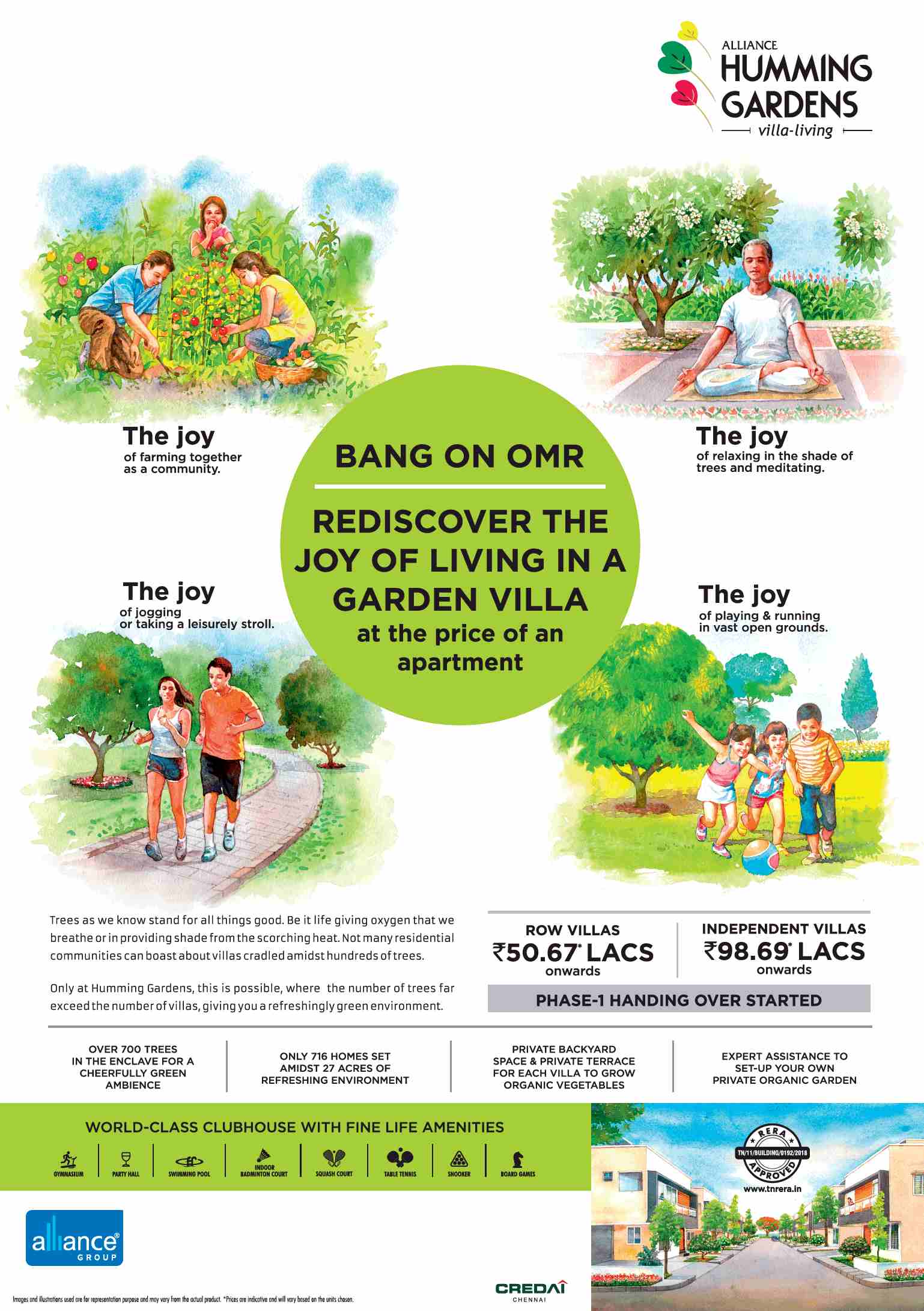 Rediscover the joy of living in a garden villa at Alliance Humming Gardens in Chennai Update